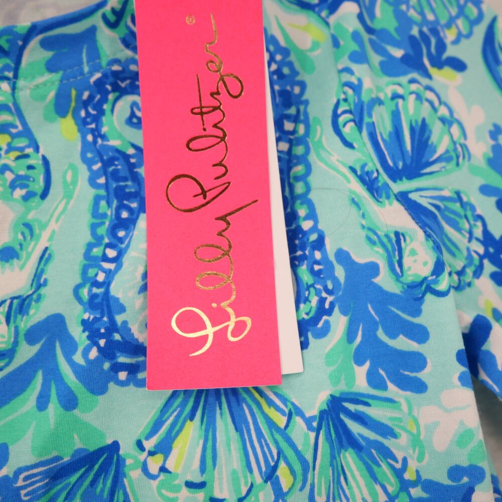 Lilly Pulitzer Girl's Large Dress Mini Sophie Ruffle Sea Glass Seeing Double NEW - Picture 5 of 12
